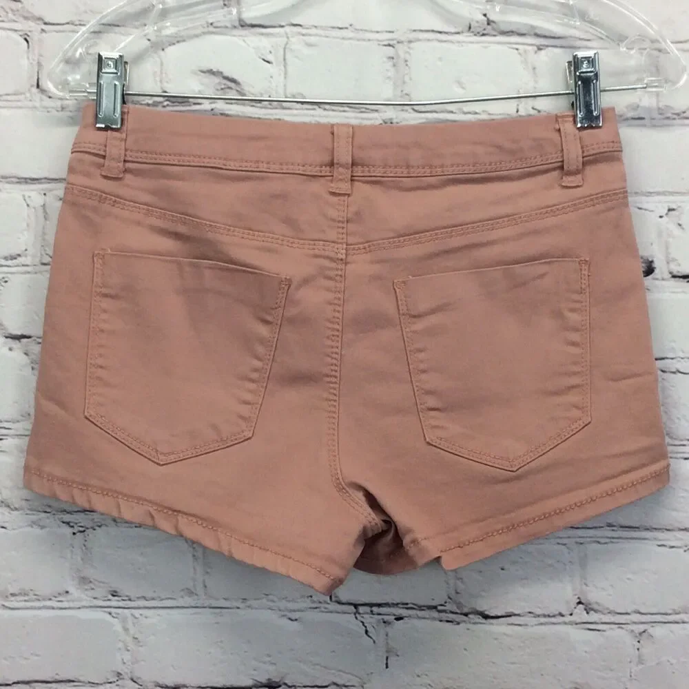 Vanilla Star Shorts Women's Juniors Size 5 Dusty Rose Denim Booty Beachy Stretch
